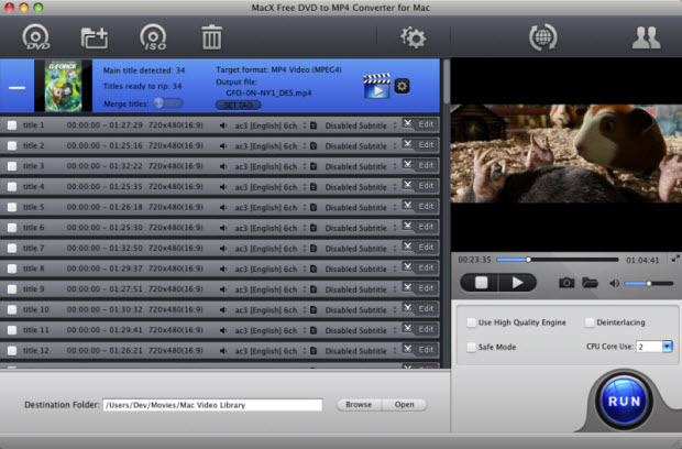 MacX Free DVD to MP4 Converter for Mac