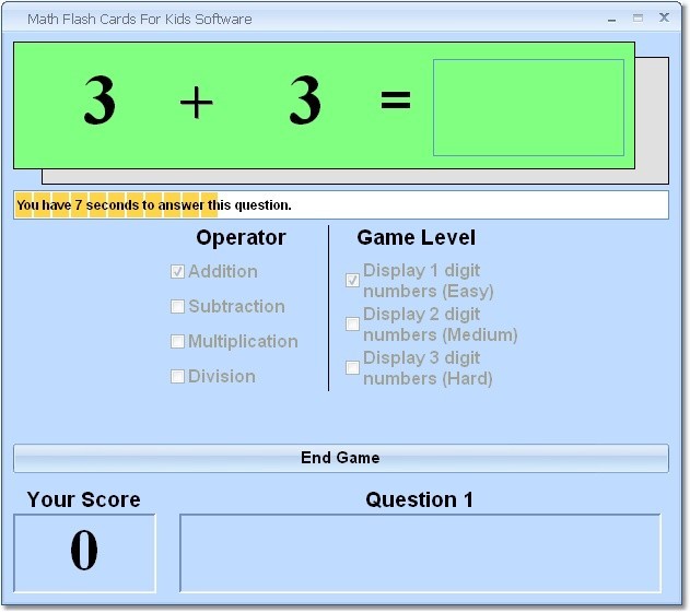 Math Flash Cards For Kids Software