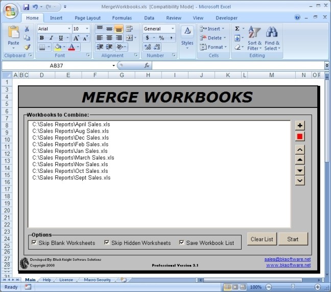 Merge Workbooks