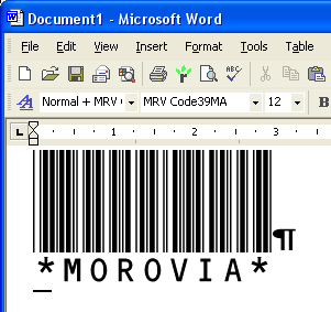 Morovia Code39 Fontware