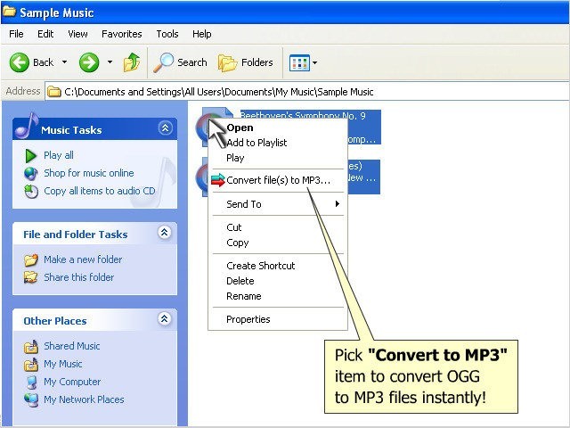 One click OGG MP3 Converter