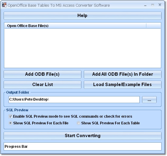 OpenOffice Base Tables To MS Access Converter Software