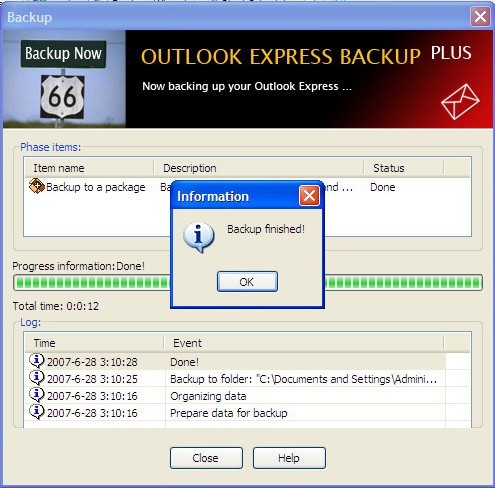 Outlook Express Backup Plus