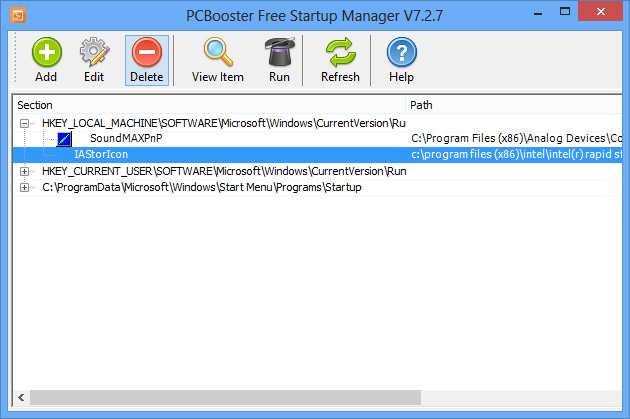 PCBooster Free Startup Manager