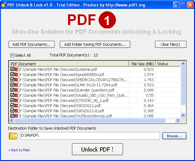 PDF File Unlocker