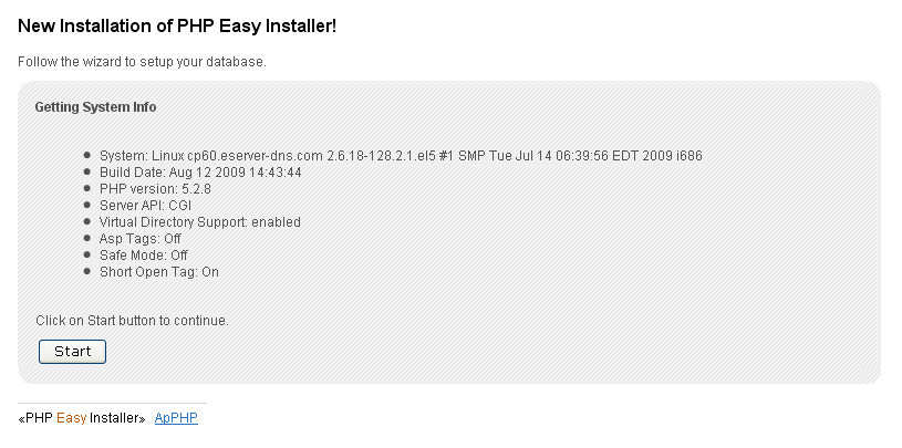 PHP Easy Installer - Installation Wizard Script