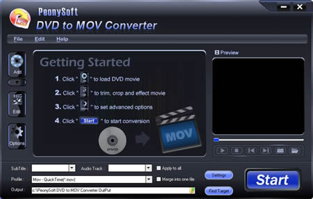 PeonySoft DVD to MOV Converter