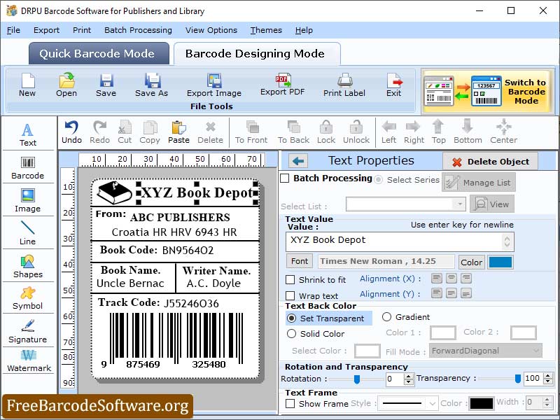 Publisher Barcode Labeling Software