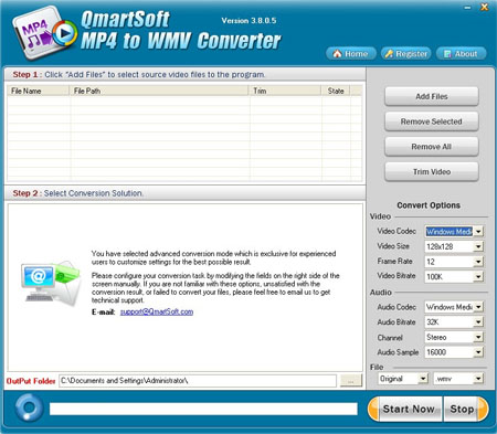 QmartSoft MP4 to WMV Converter