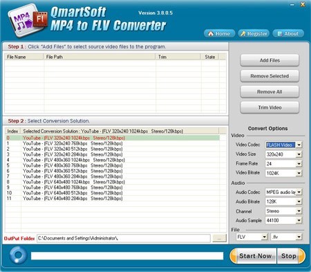 Qmartsoft MP4 to FLV Converter