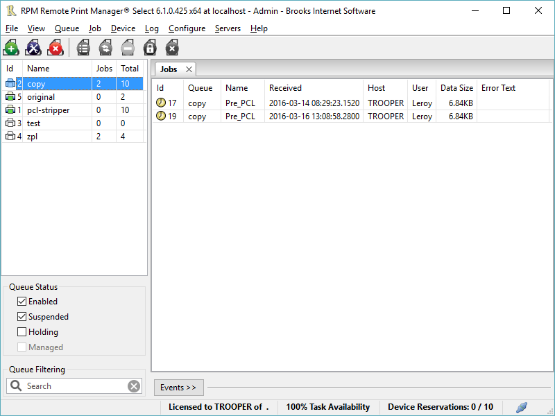 RPM Remote Print Manager Select 64 Bit