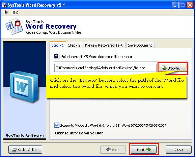 Recover Lost Word Document