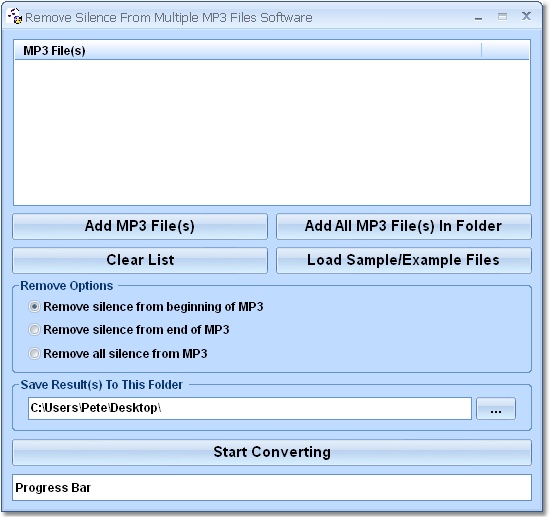 Remove Silence From Multiple MP3 Files Software