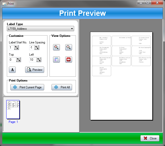 SSuite Office - Label Printer