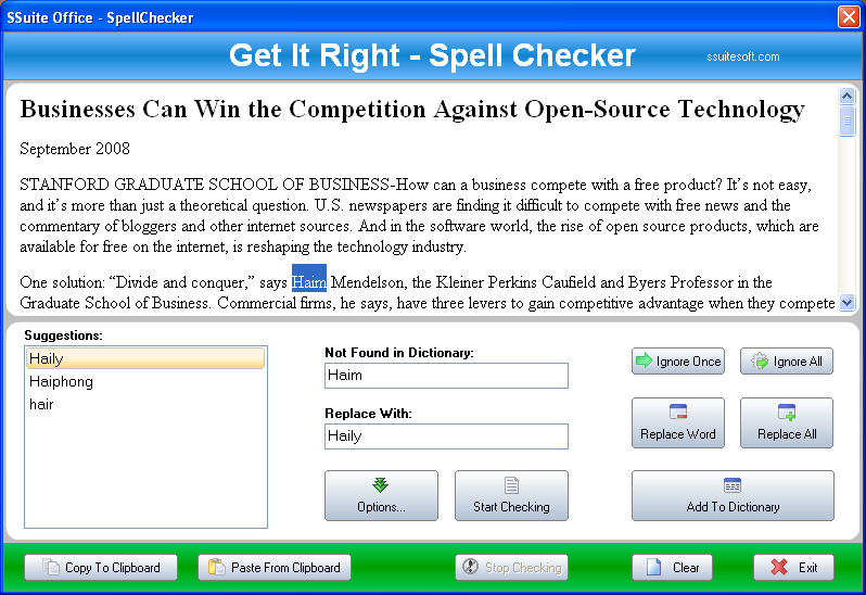 SSuite Spell Checker