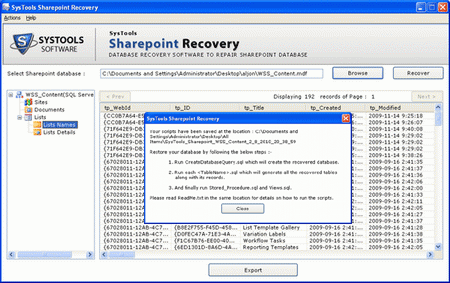 SharePoint Document Recovery