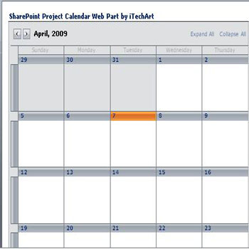 SharePoint Project Calendar Web Part