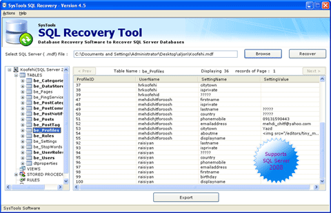 SharePoint Recovery Tool