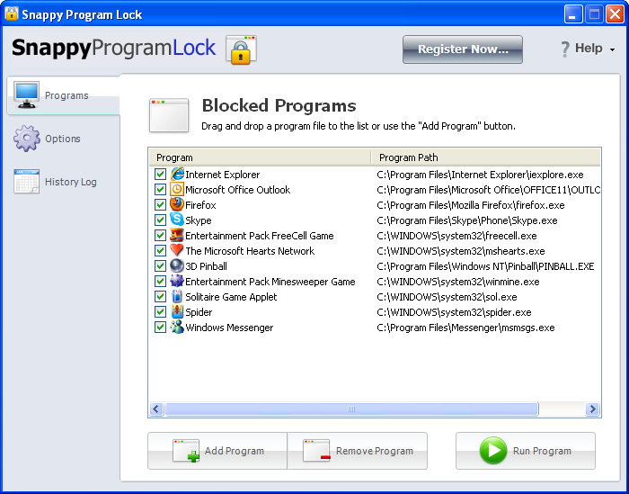 Snappy Program Lock