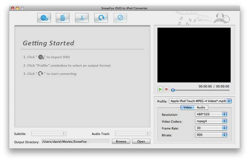 SnowFox DVD to iPod Converter for Mac