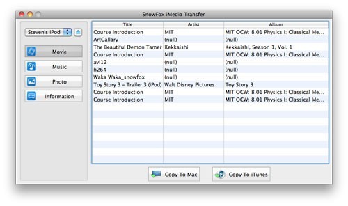 SnowFox iMedia Transfer for Mac