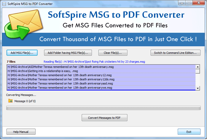 SoftSpire MSG to PDF Converter