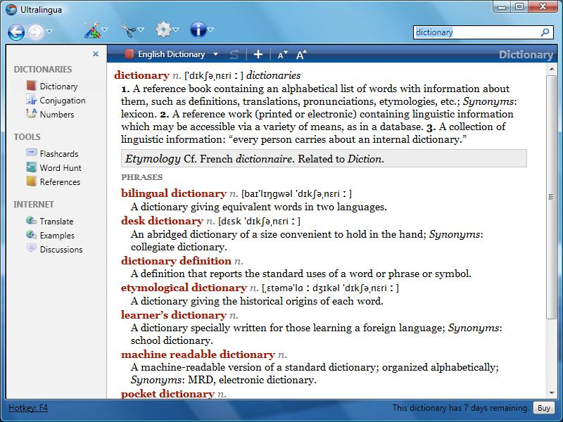 Spanish-English Dictionary by Ultralingua for Windows