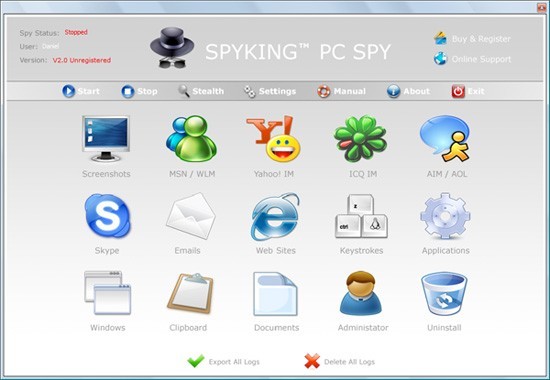 power spy software email configuration