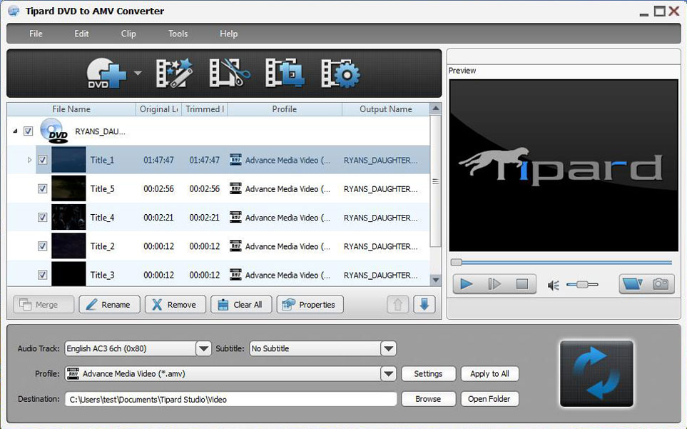 Tipard DVD to AMV Converter