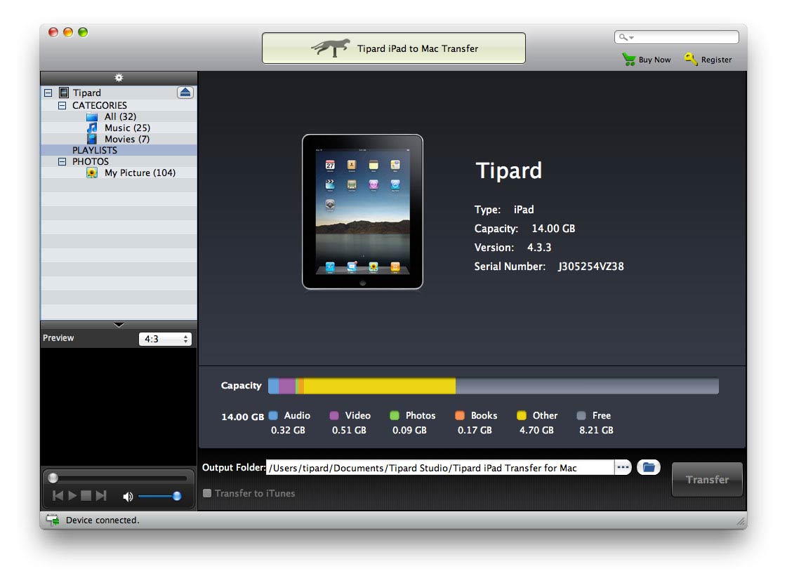 Tipard iPad to Mac Transfer