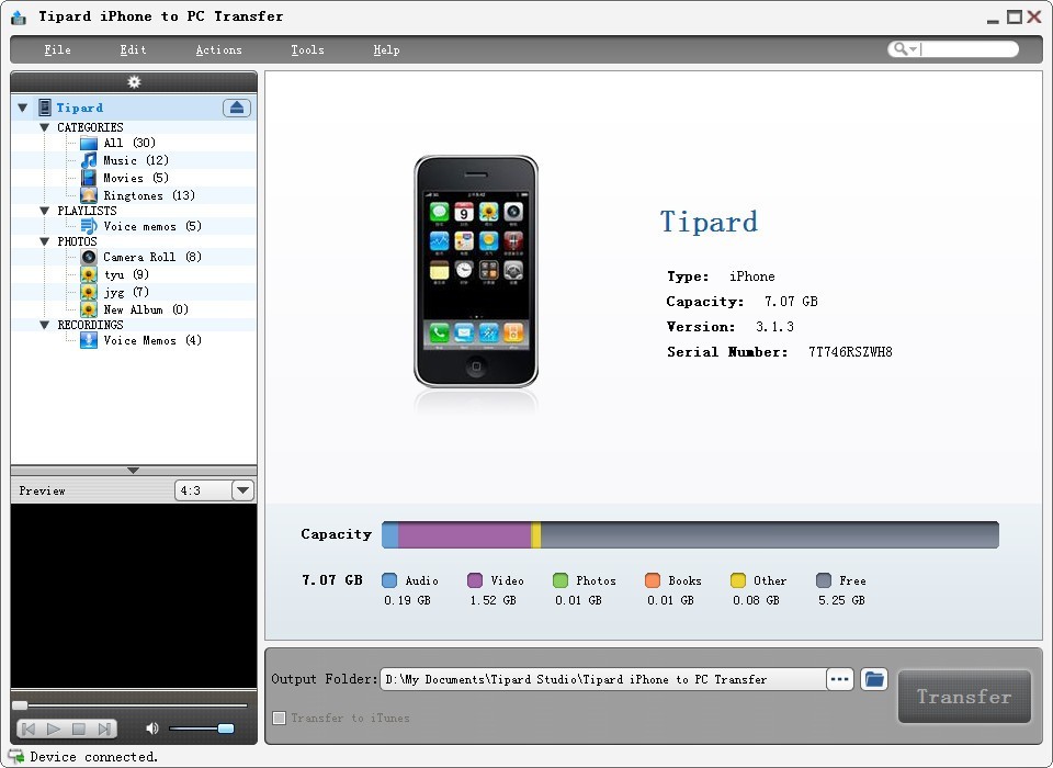 Tipard iPhone to PC Transfer