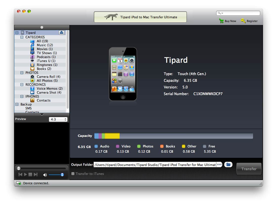 Tipard iPod to Mac Transfer Ultimate