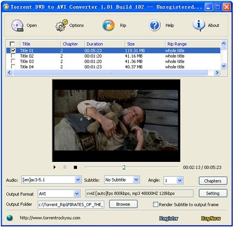 Torrent DVD to AVI Converter