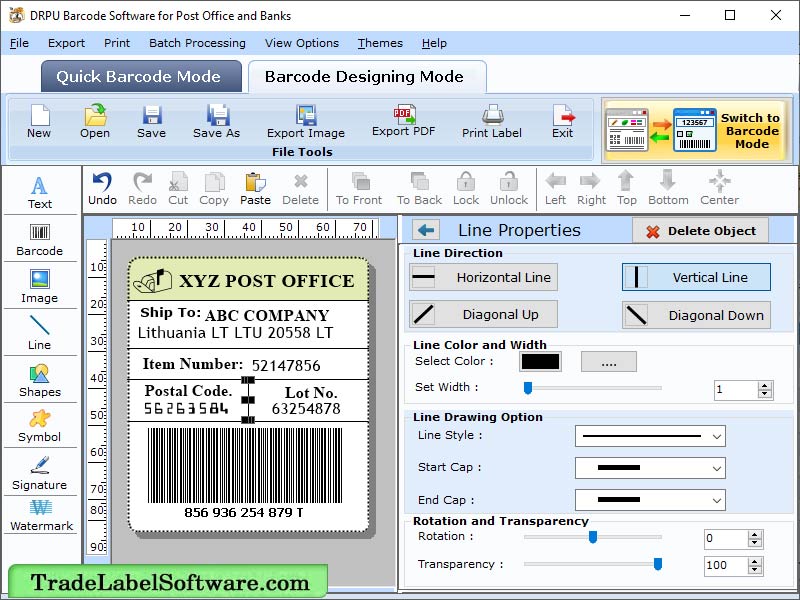 Trade Barcode Label Software