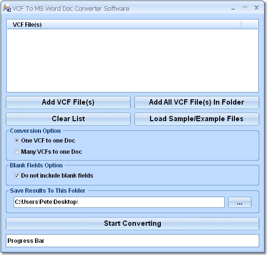 VCF To MS Word Doc Converter Software