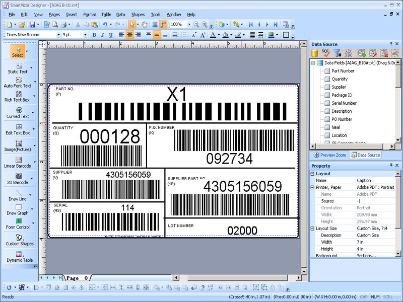 Variable Barcode Label Batch Printing