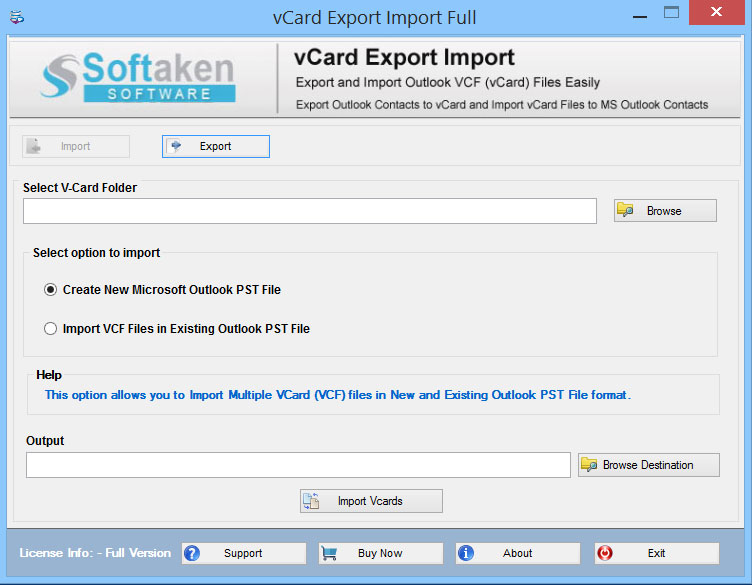 Vcard Export Import