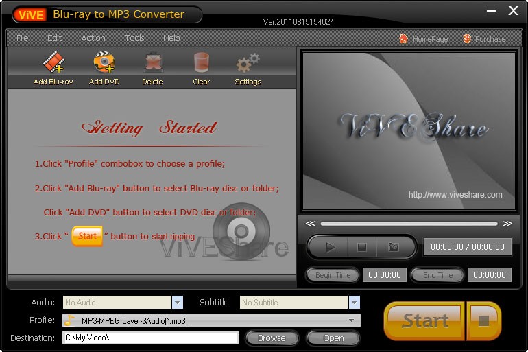 ViVE Blu-ray to MP3 Converter