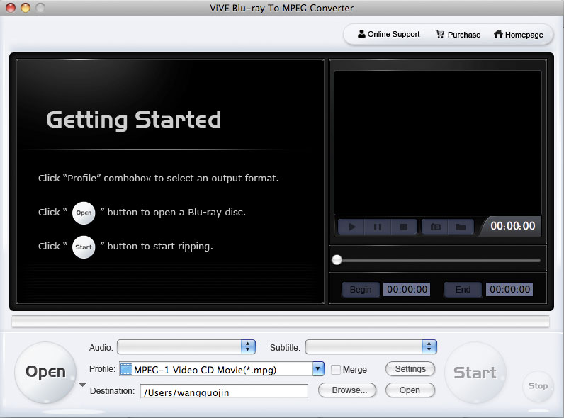 ViVE Blu-ray to MPEG Converter Mac
