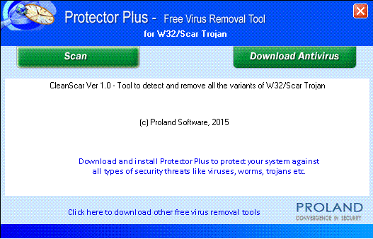 W32/Scar Free Virus Removal Tool