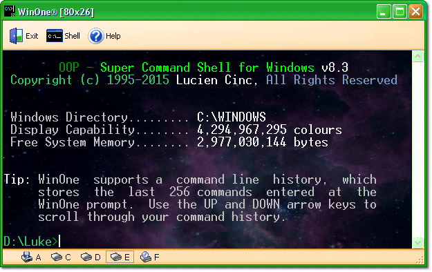 WinOne Free Command Line for Windows