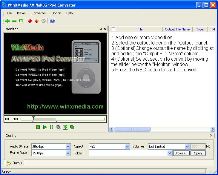 WinXMedia AVI/MPEG iPod Converter