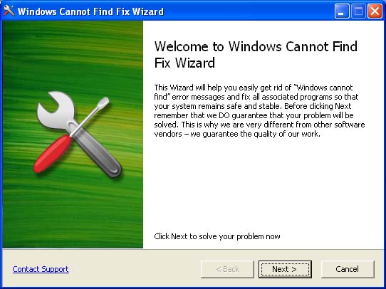 Windows Cannot Find Fix Wizard