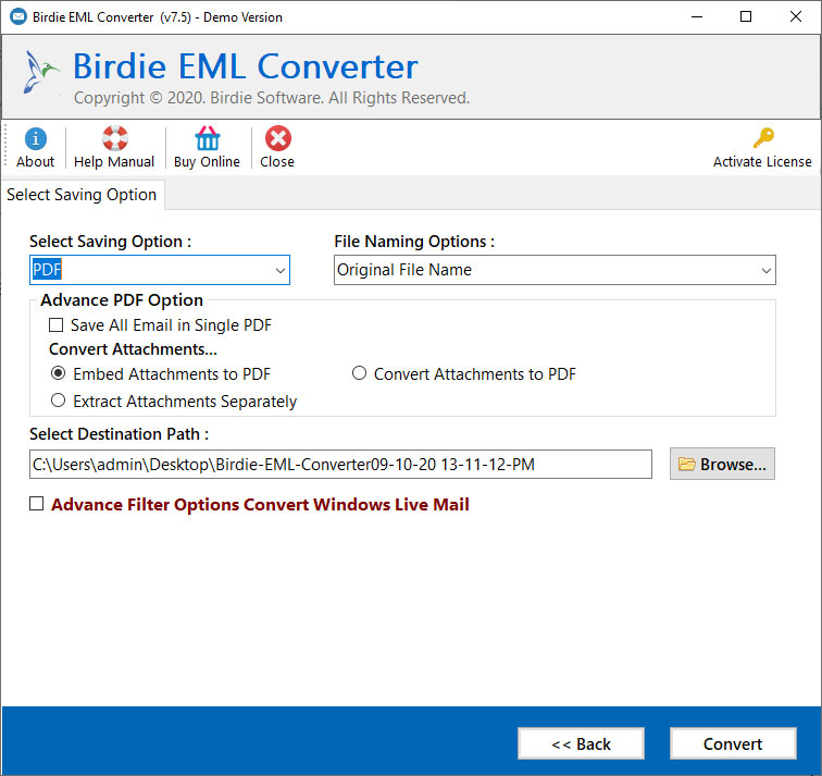 Windows EML to PDF Converter