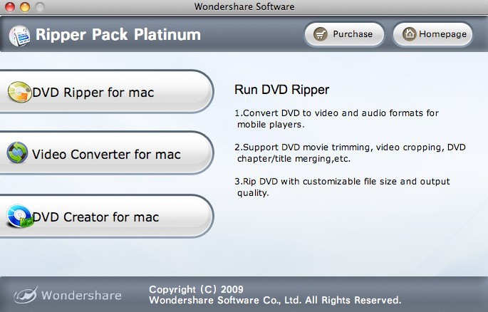 Wondershare Ripper Pack Platinum for Mac