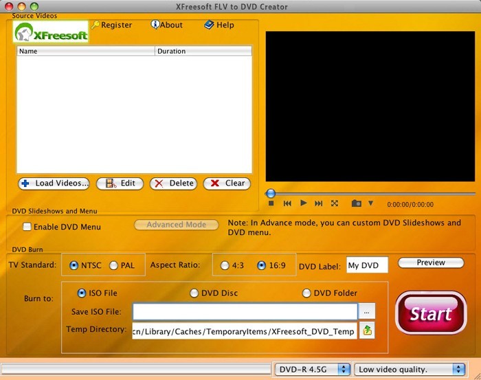 XFreesoft FLV to DVD Creator for Mac