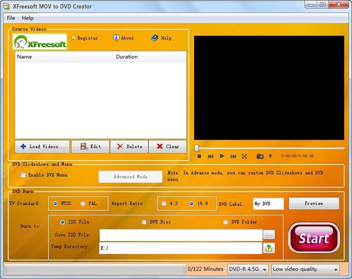 XFreesoft MOV to DVD Creator
