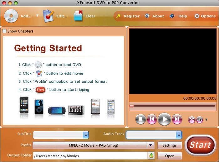 XFreesoft Mac DVD to PSP Converter