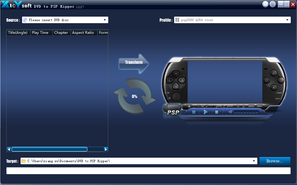 XtoYsoft DVD to PSP Ripper