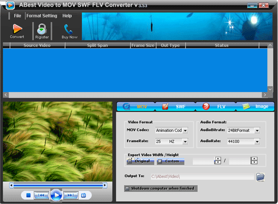 ABest Video to MOV SWF FLV Converter